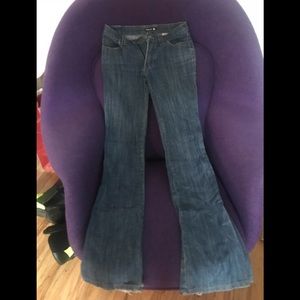 Size 2 Frankie B gold  butterfly flare jeans